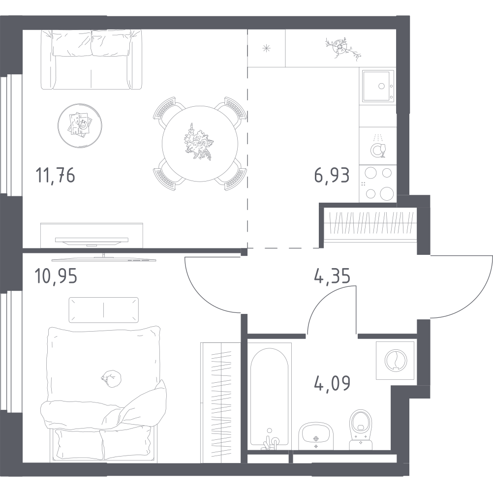 Студия 38 м2 в ЖК Мытищи Парк корпус null этаж 3