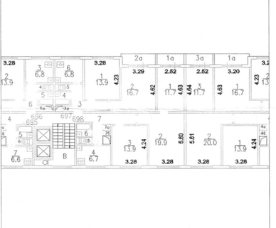 3-комнатная 63.5 м2 в ЖК undefined корпус null этаж 7