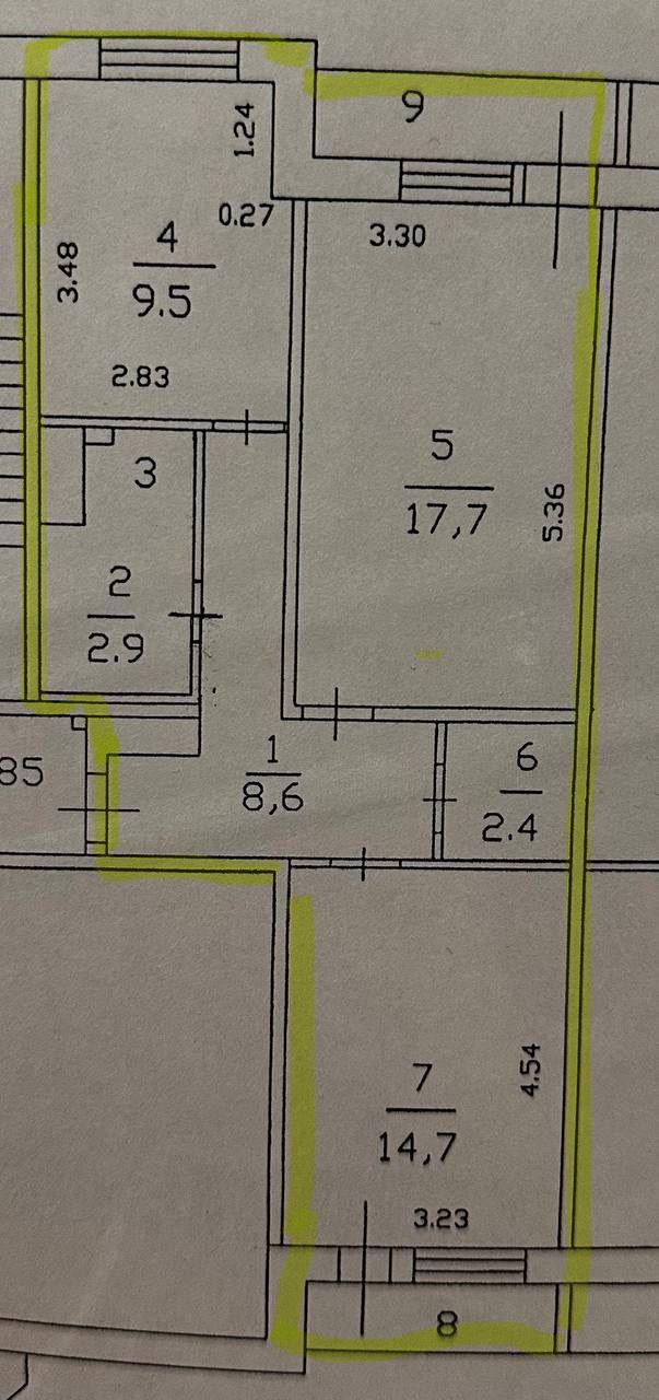 2-комнатная 57 м2 в ЖК undefined корпус null этаж 8