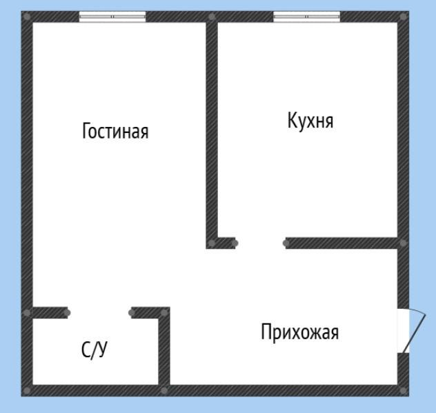 1-комнатная 45 м2 в ЖК undefined корпус null этаж 6