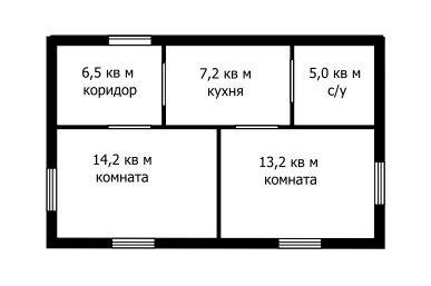 2-комнатная 45.7 м2 в ЖК undefined корпус null этаж 2