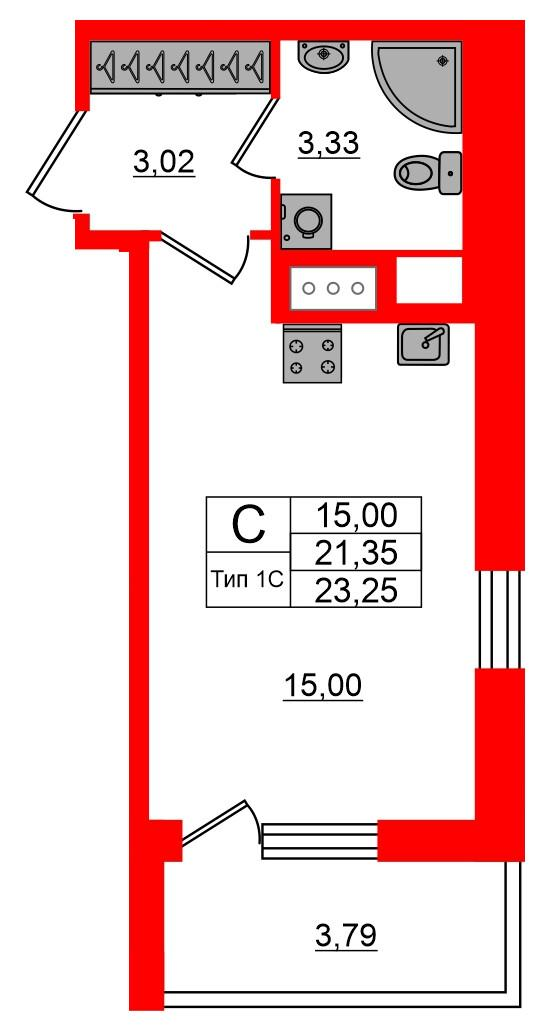 Студия 21 м2 в ЖК Setl Ривьера корпус null этаж 11