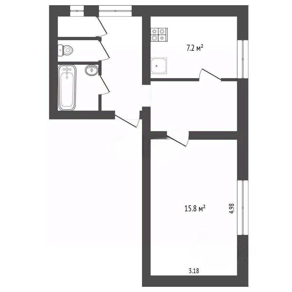 1-комнатная 41.6 м2 в ЖК undefined корпус null этаж 1