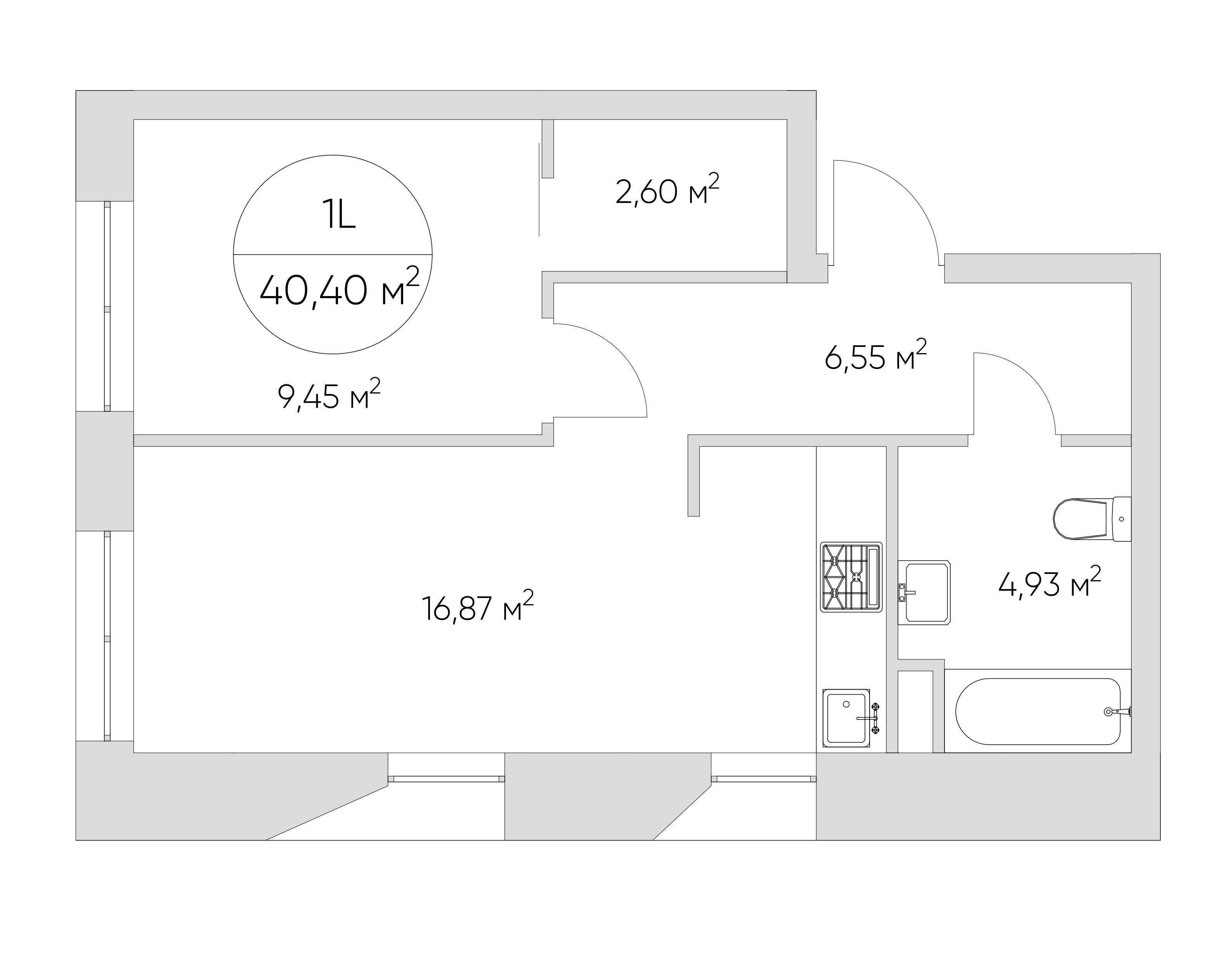 1-комнатная 40 м2 в ЖК N`ICE LOFT корпус null этаж 20