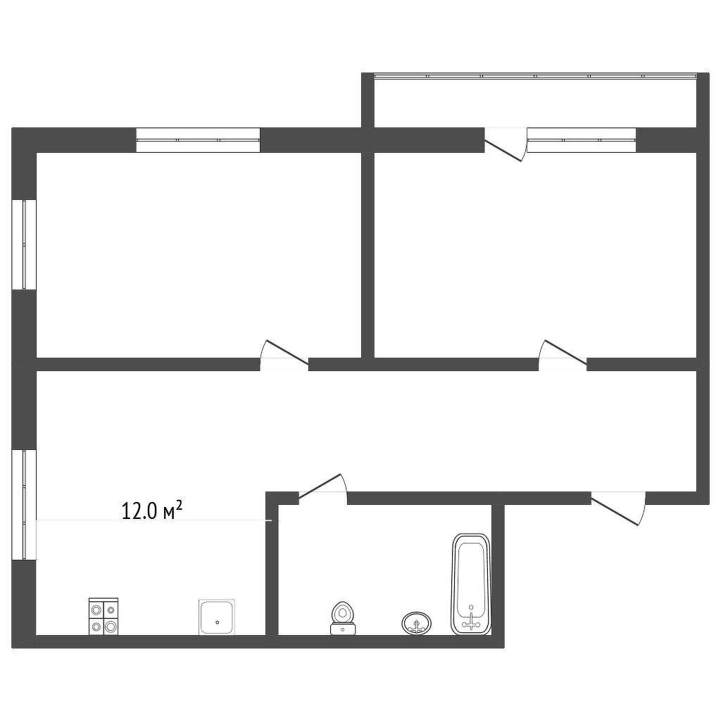 2-комнатная 38.4 м2 в ЖК undefined корпус null этаж 5