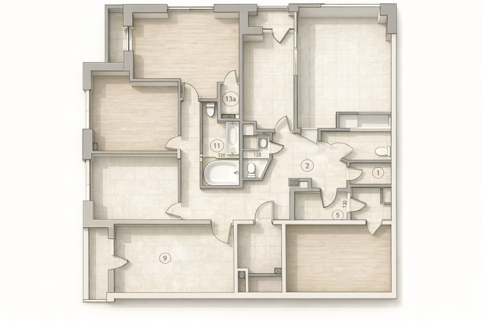 5-комнатная 120.6 м2 в ЖК undefined корпус null этаж 11