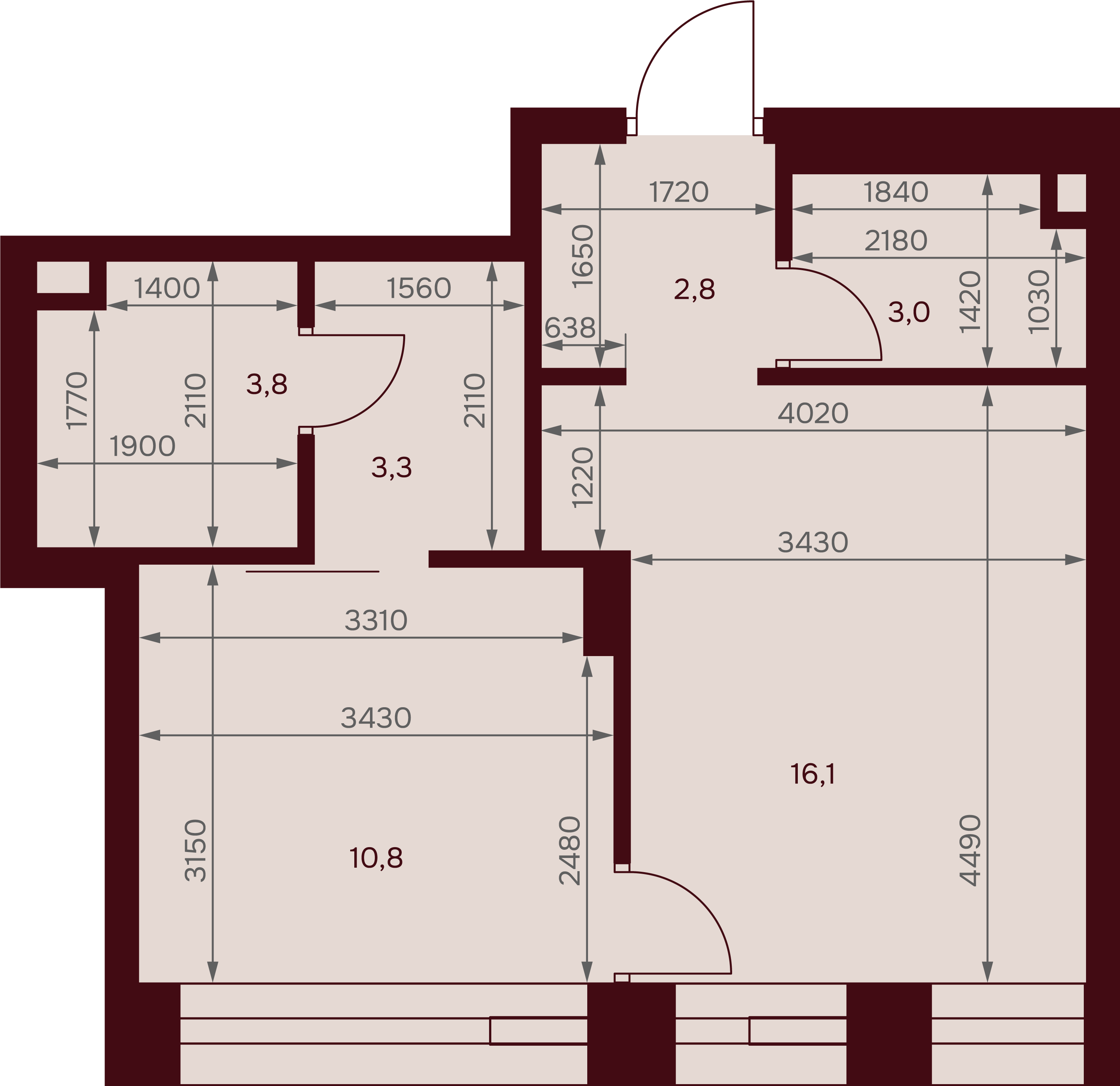 1-комнатная 39 м2 в ЖК Дом 7. Даниловский корпус null этаж 12