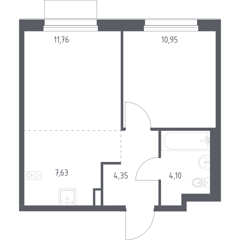 Студия 38 м2 в ЖК Новое Внуково корпус null этаж 2