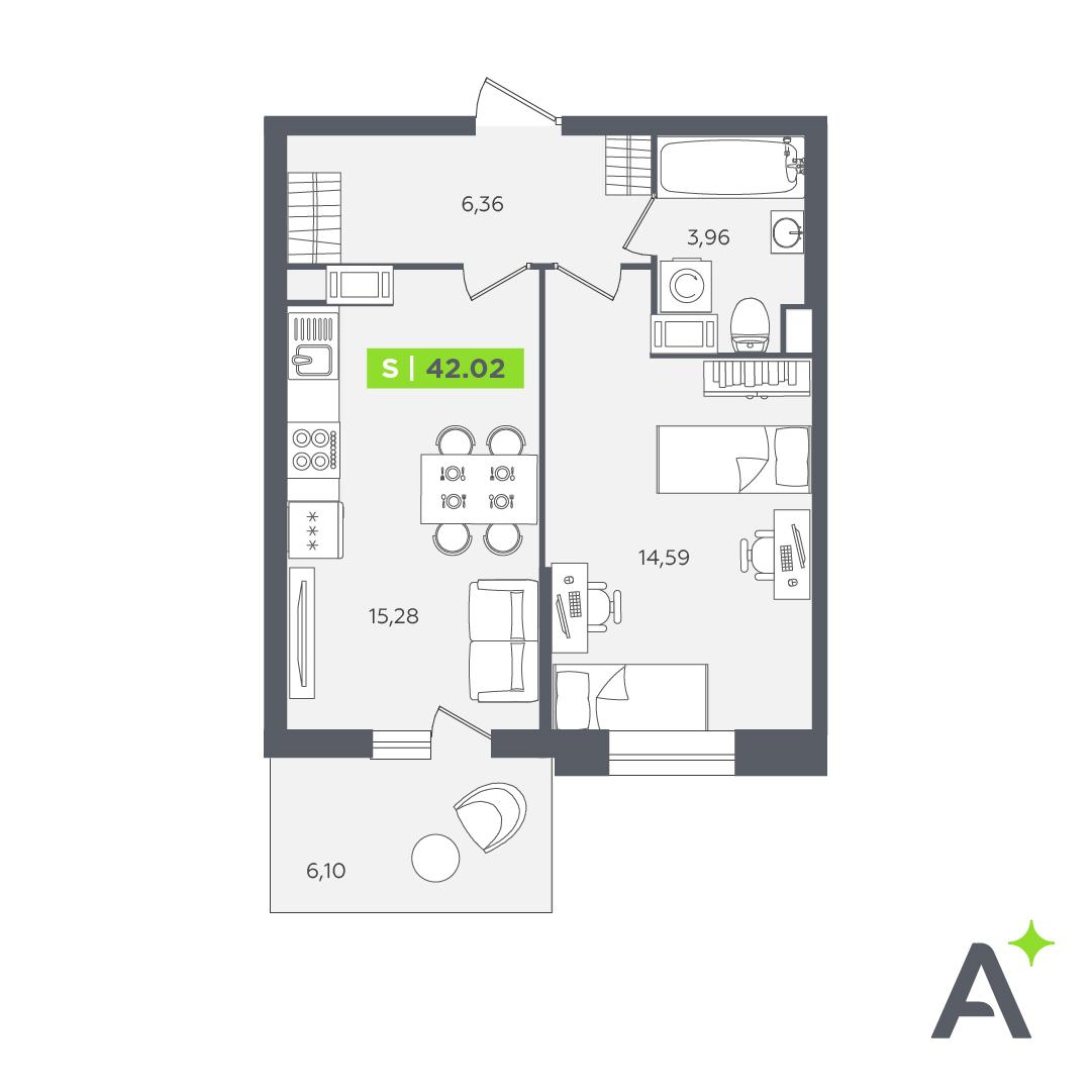 Студия 41 м2 в ЖК Аквилон STORIES корпус null этаж 6