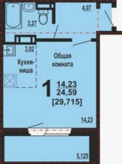 Студия 25 м2 в ЖК undefined корпус null этаж 12