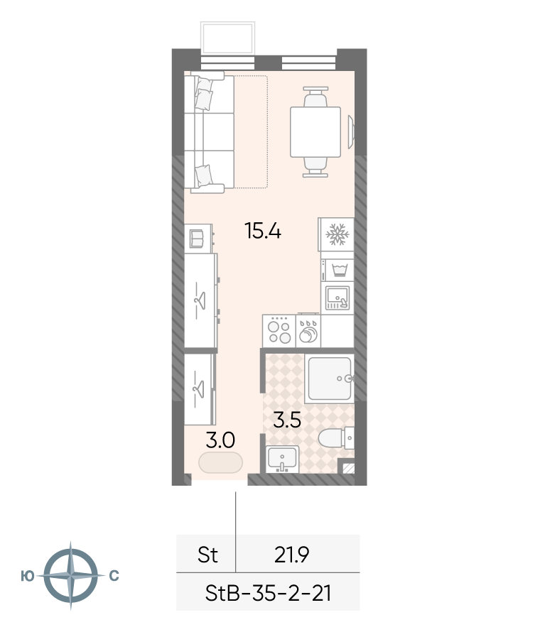 Студия 21 м2 в ЖК ЛУЧИ корпус null этаж 9