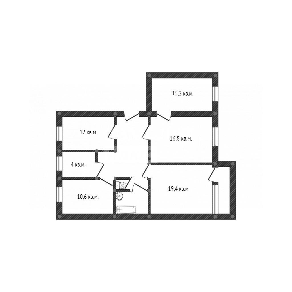 3-комнатная 99.7 м2 в ЖК undefined корпус null этаж 2