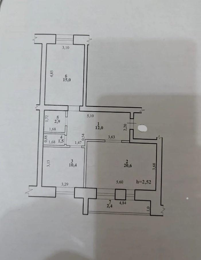 2-комнатная 62.4 м2 в ЖК undefined корпус null этаж 6