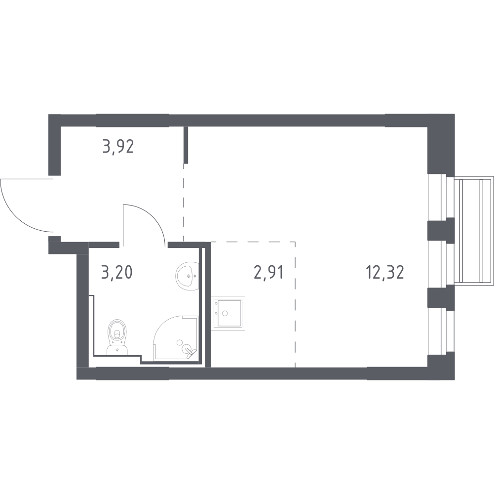 Студия 22 м2 в ЖК Рублёвский Квартал корпус null этаж 5