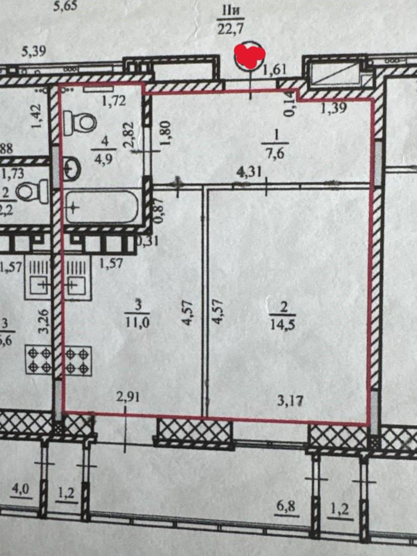 1-комнатная 38 м2 в ЖК undefined корпус null этаж 8
