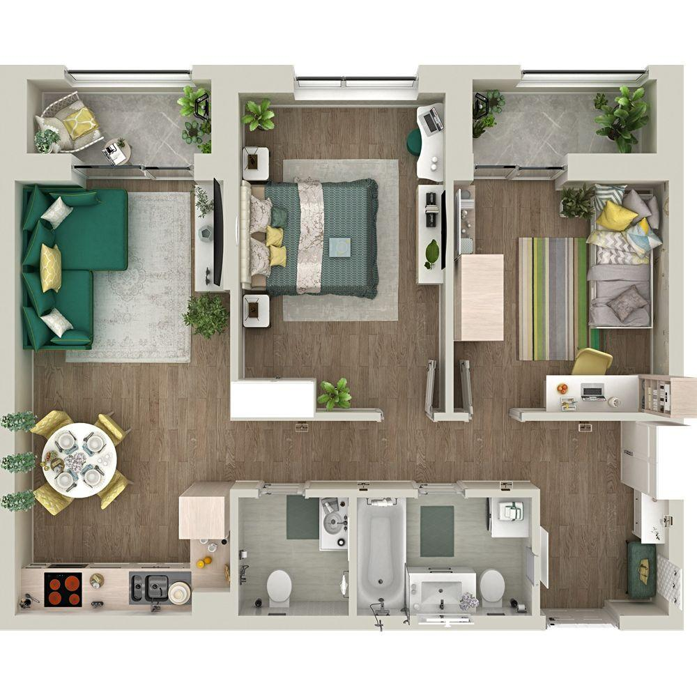 2-комнатная 67 м2 в ЖК Гранд Квартал корпус null этаж 10