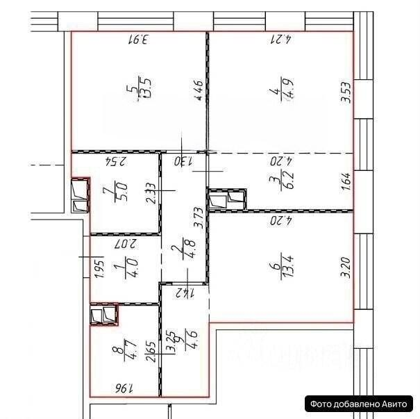 2-комнатная 73 м2 в ЖК undefined корпус null этаж 3