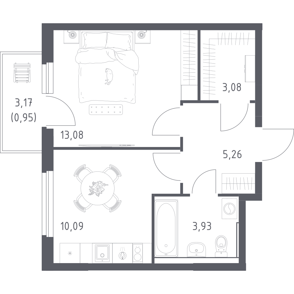 1-комнатная 36 м2 в ЖК Донские Легенды корпус null этаж 6