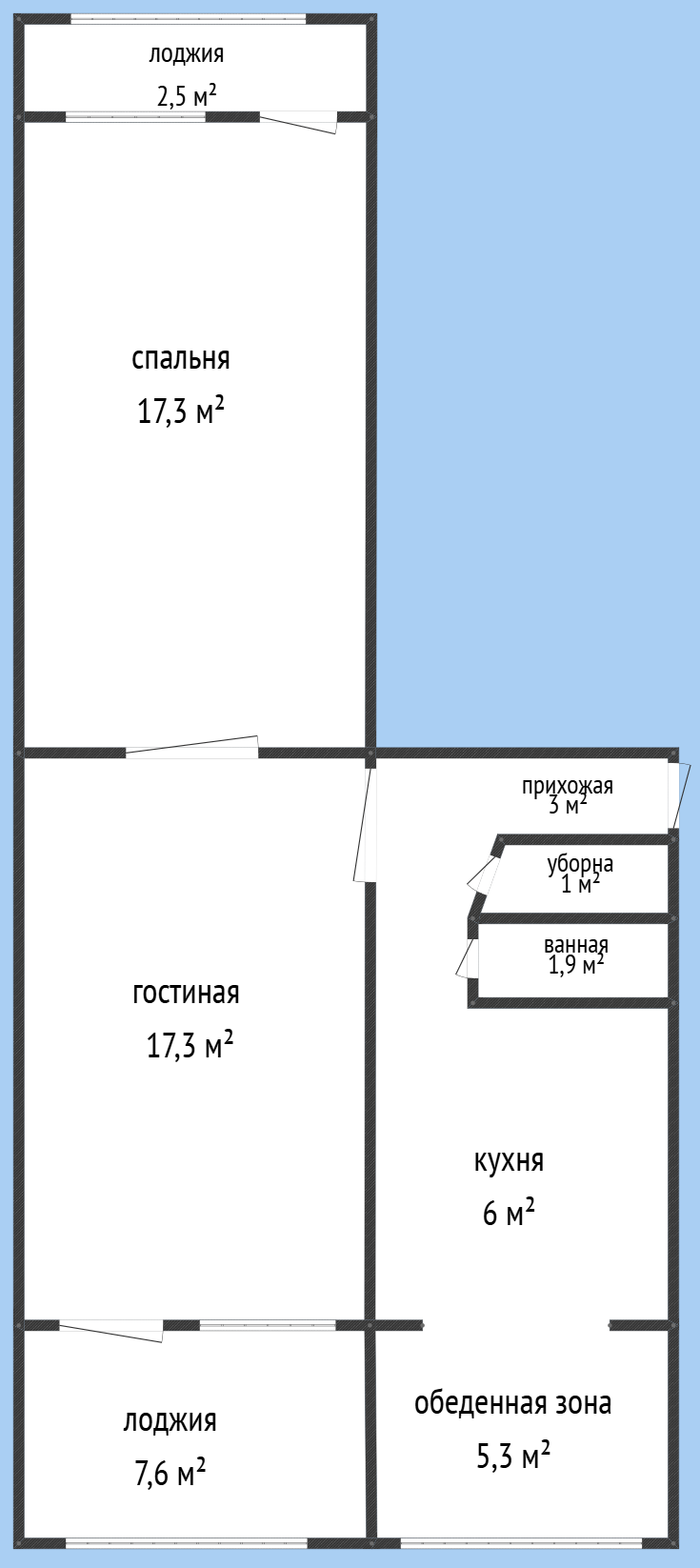 2-комнатная 61.5 м2 в ЖК undefined корпус null этаж 4