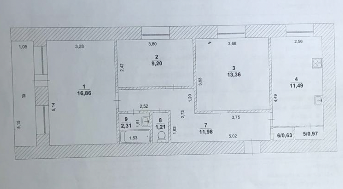 3-комнатная 68 м2 в ЖК undefined корпус null этаж 2