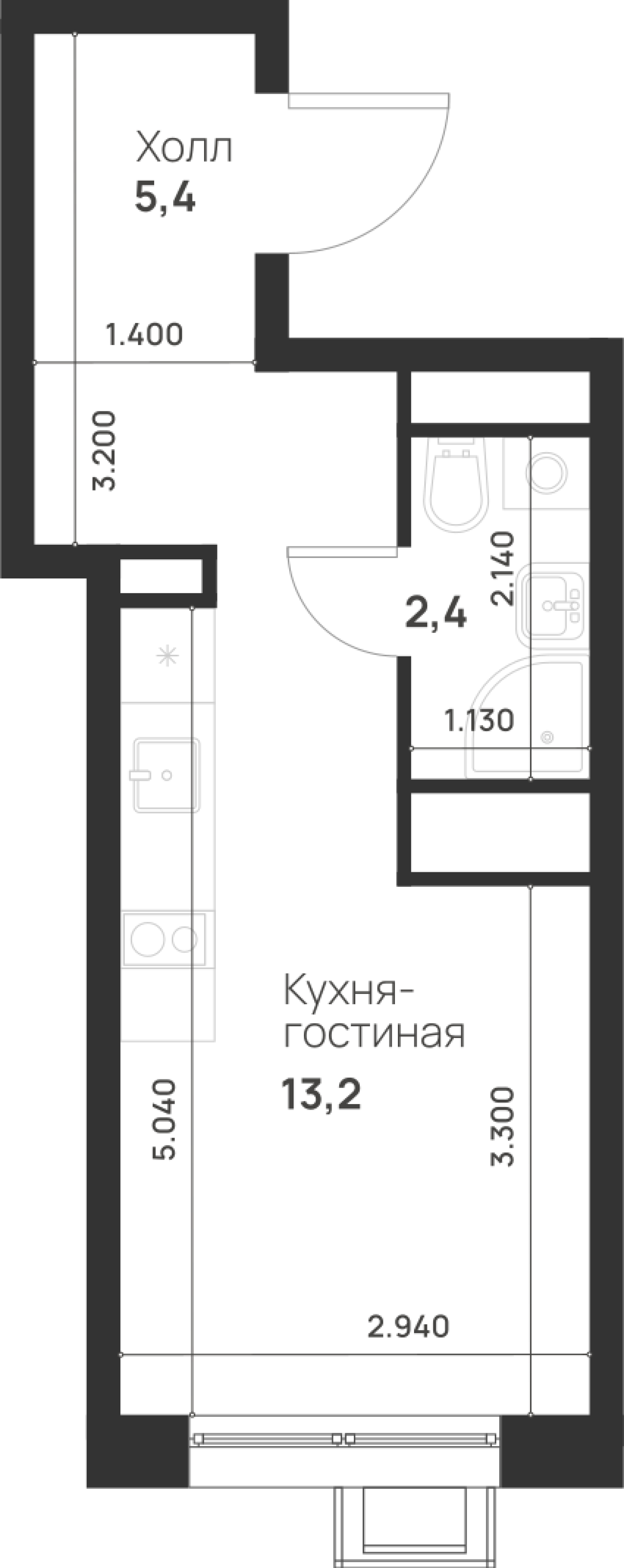 Студия 21 м2 в ЖК Foreville корпус null этаж 14
