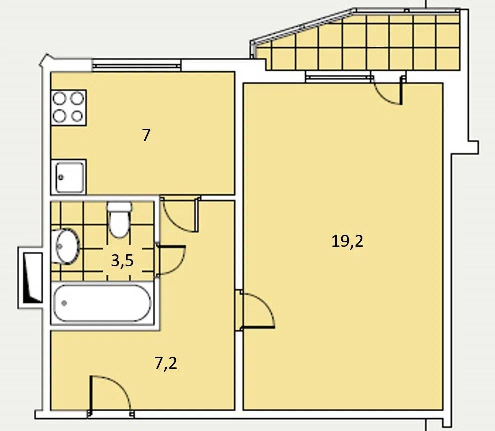 1-комнатная 38.5 м2 в ЖК undefined корпус null этаж 10