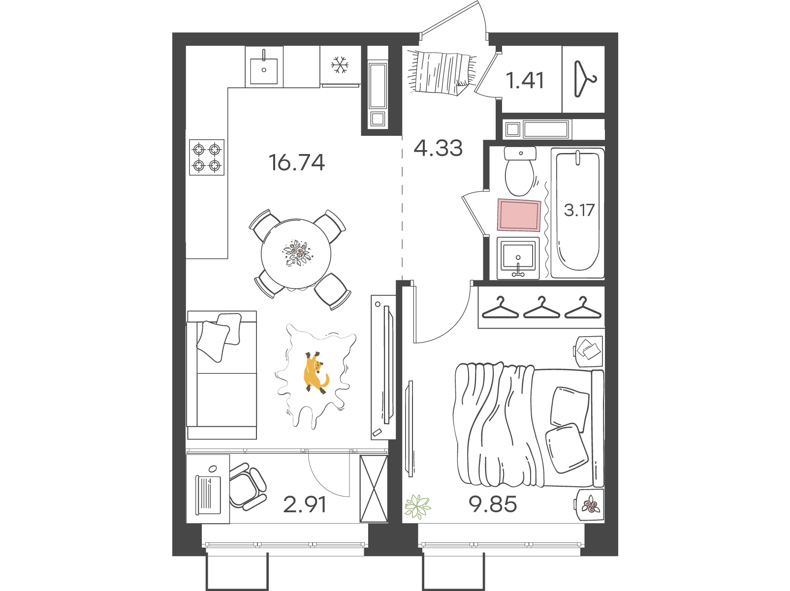 Студия 38 м2 в ЖК Новая Жизнь - Львовская корпус null этаж 11