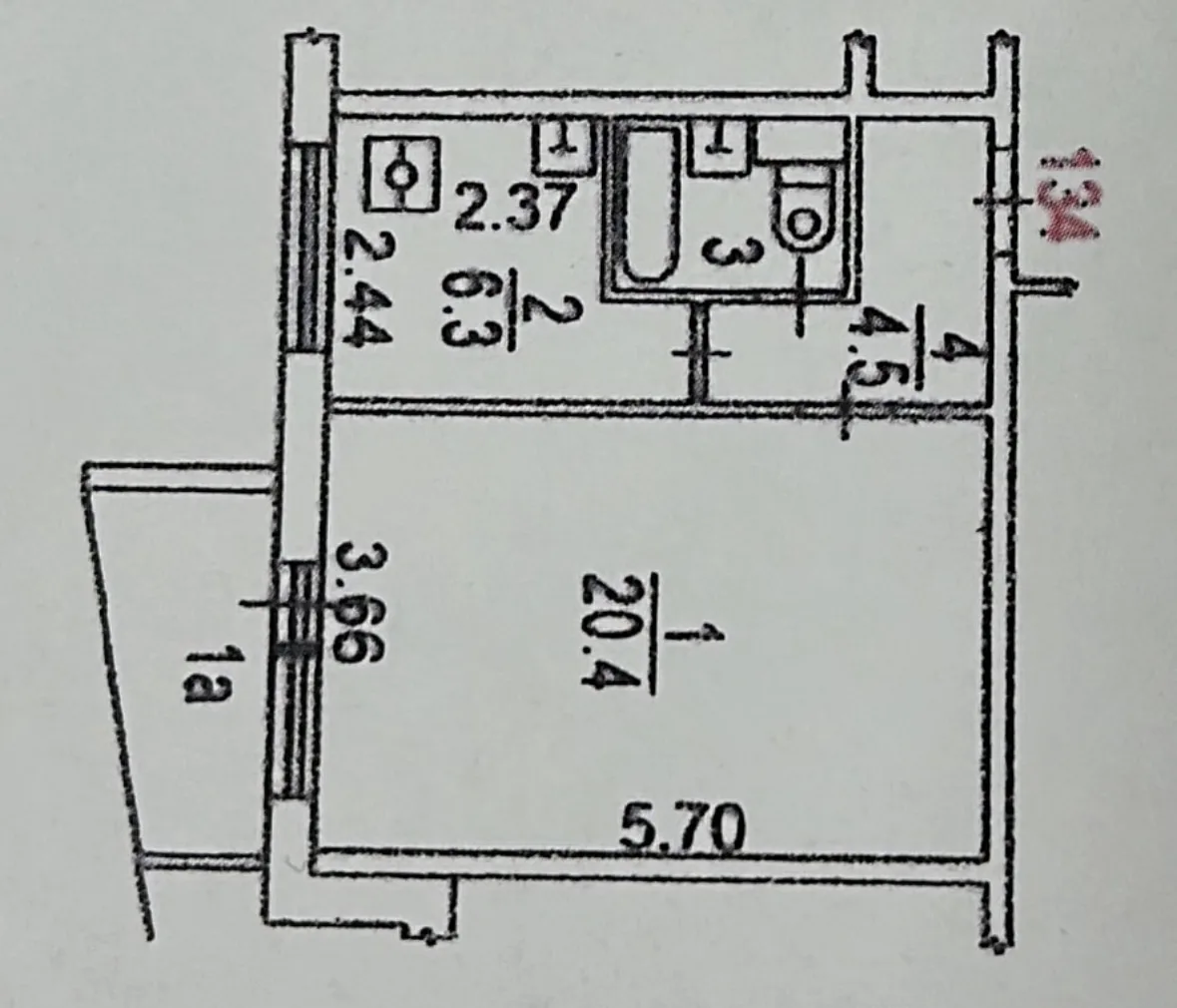 1-комнатная 34.7 м2 в ЖК undefined корпус null этаж 7