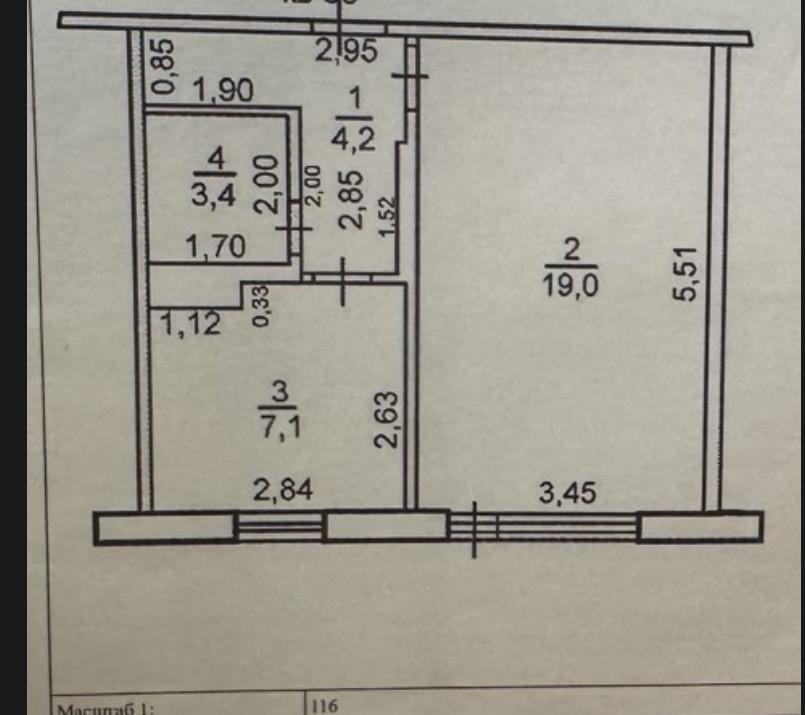 1-комнатная 33.7 м2 в ЖК undefined корпус null этаж 8
