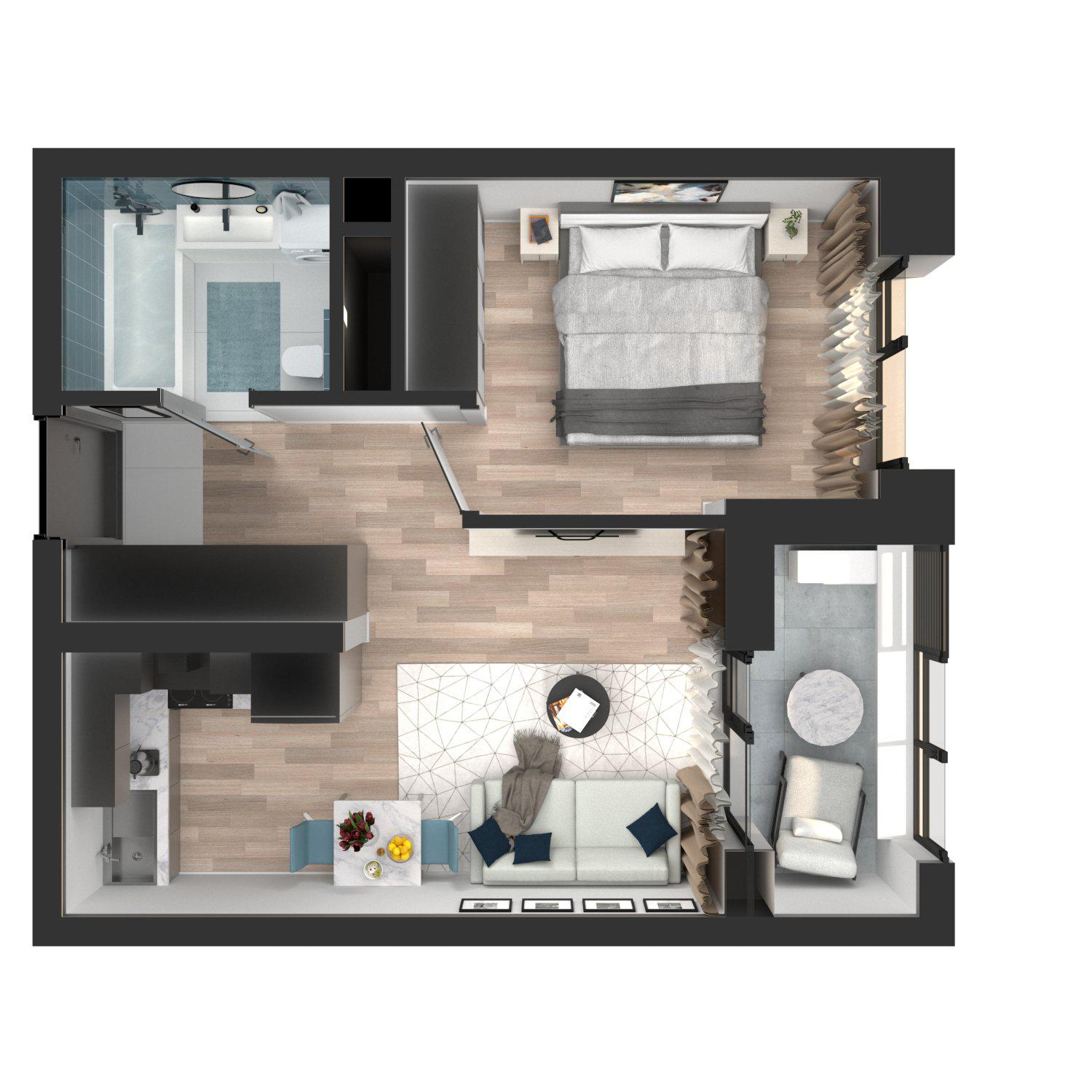 Студия 36 м2 в ЖК Мой Ритм корпус null этаж 13