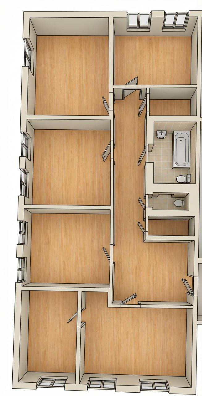 5-комнатная 97.5 м2 в ЖК undefined корпус null этаж 1