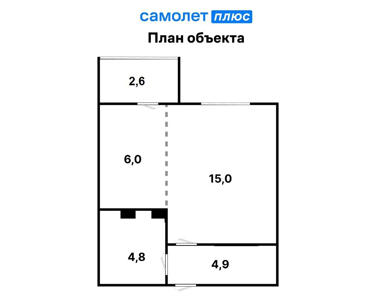 1-комнатная 33.3 м2 в ЖК undefined корпус null этаж 2