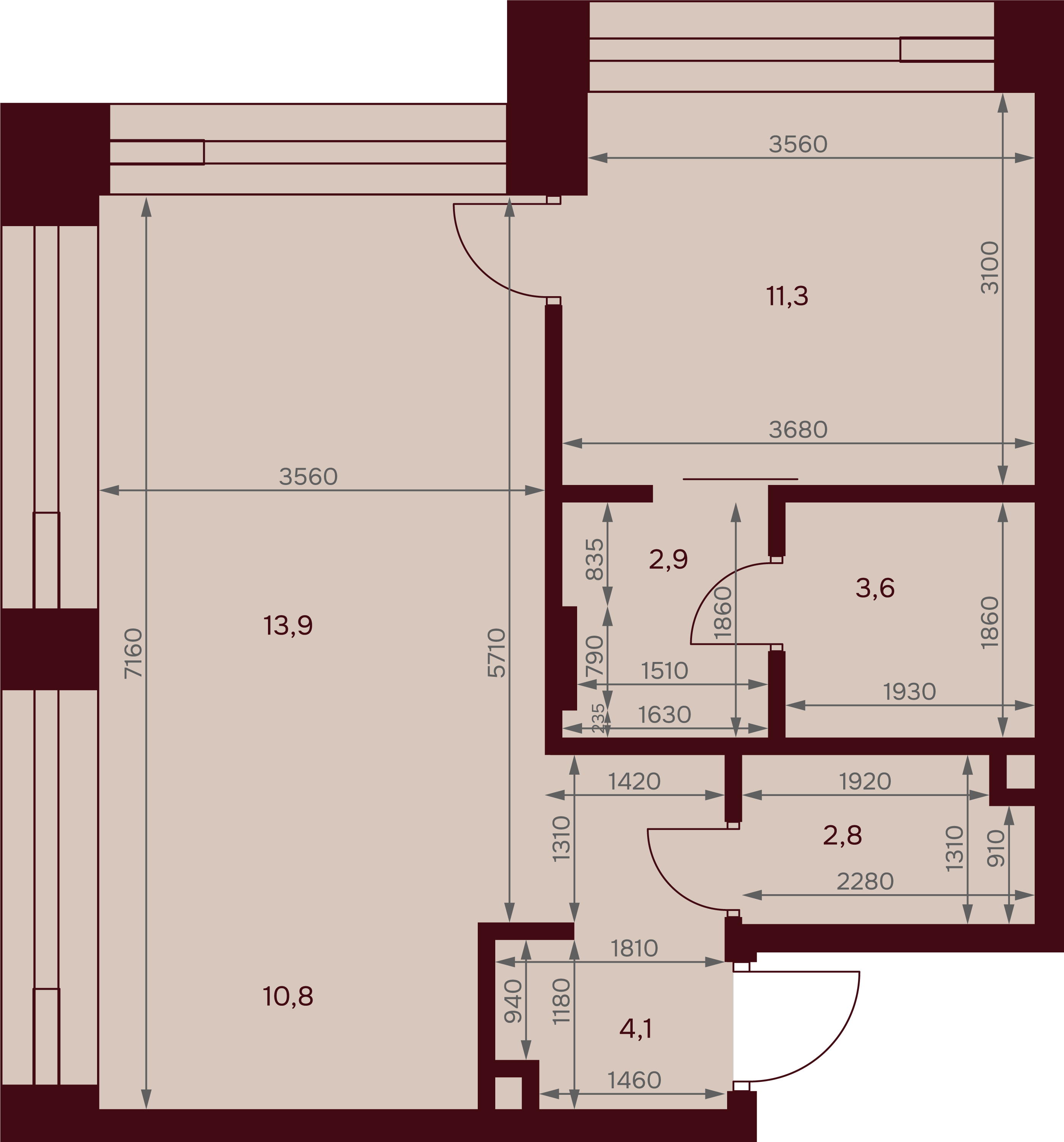 1-комнатная 49 м2 в ЖК Дом 7. Даниловский корпус null этаж 10