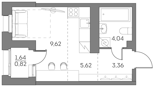 Студия 23 м2 в ЖК Аквилон Бисайд 2.0 корпус null этаж 15