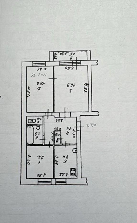 3-комнатная 59.6 м2 в ЖК undefined корпус null этаж 5
