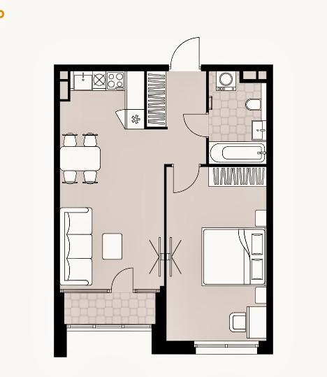 2-комнатная 47.6 м2 в ЖК undefined корпус null этаж 9