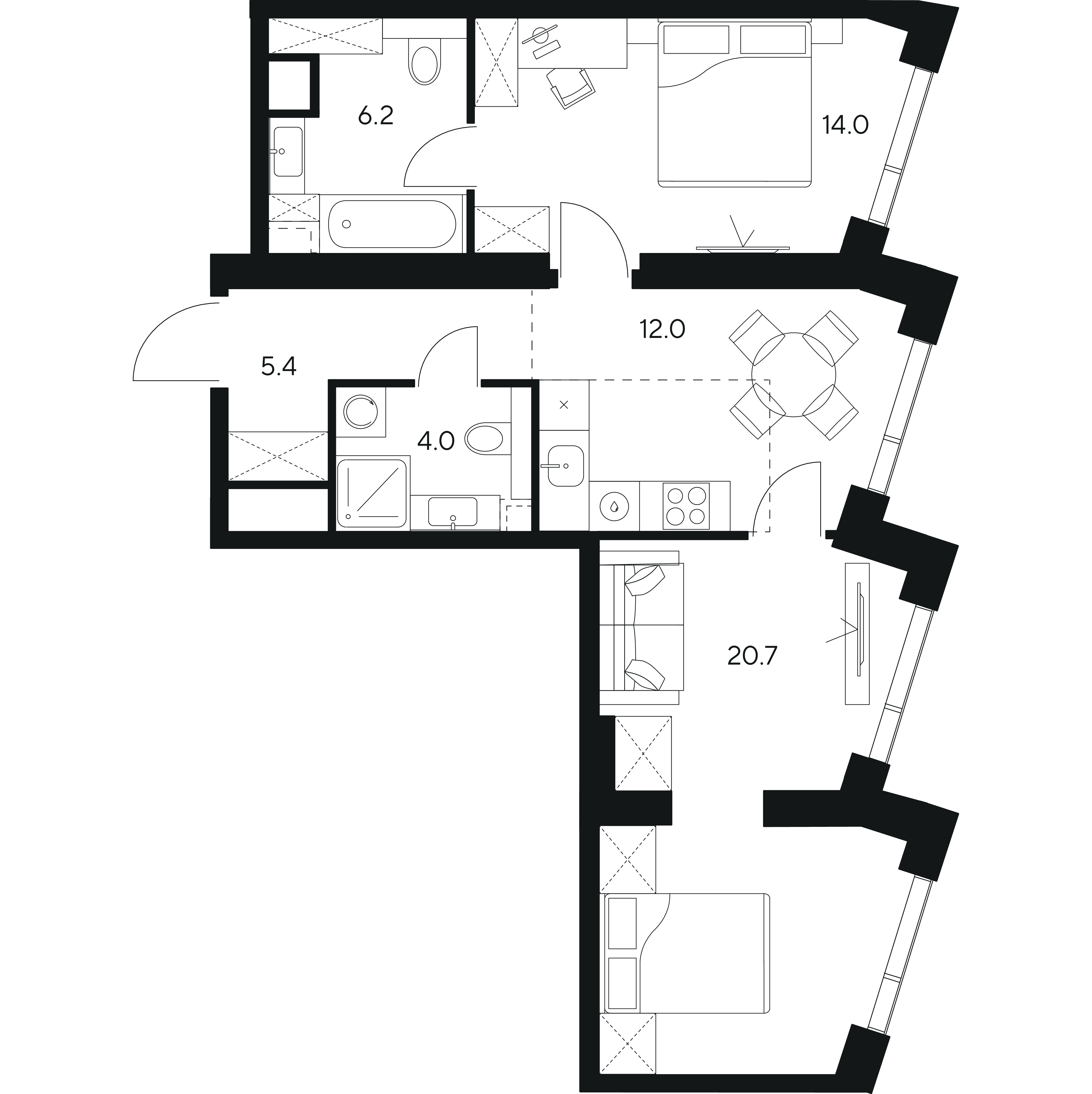 Студия 62 м2 в ЖК NEXUS by Akvilon корпус null этаж 3