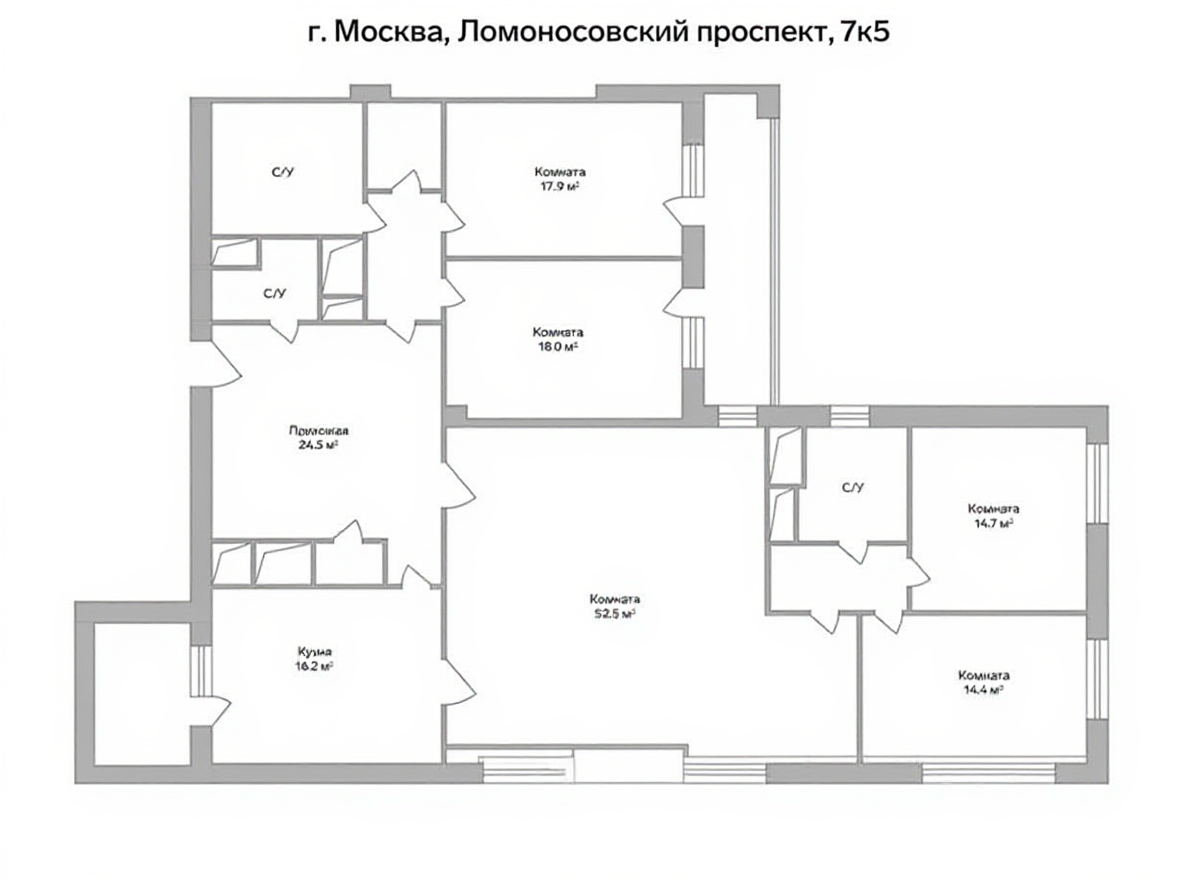 5-комнатная 196 м2 в ЖК undefined корпус null этаж 10