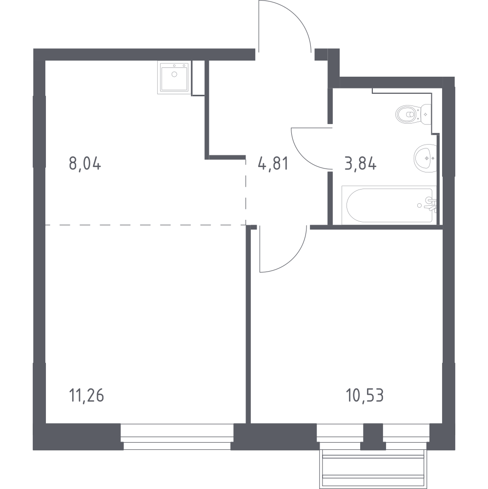 Студия 38 м2 в ЖК Рублёвский Квартал корпус null этаж 7