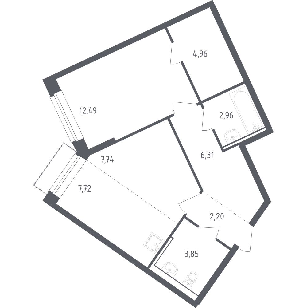 Студия 47 м2 в ЖК Рублёвский Квартал корпус null этаж 4