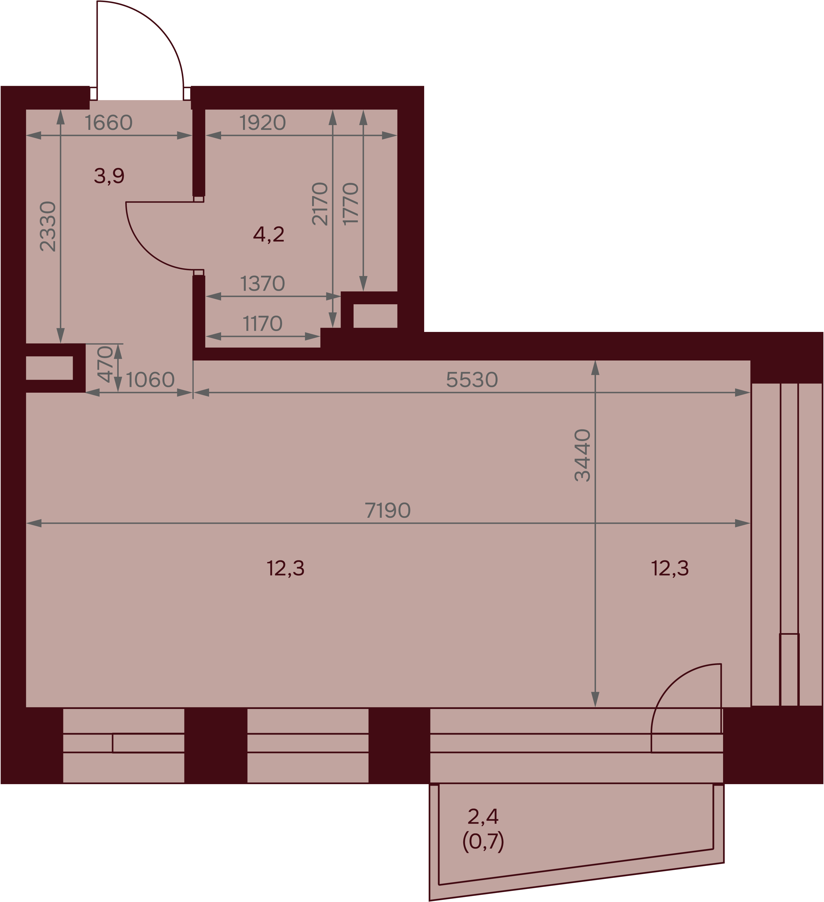 1-комнатная 33 м2 в ЖК Дом 7. Даниловский корпус null этаж 3
