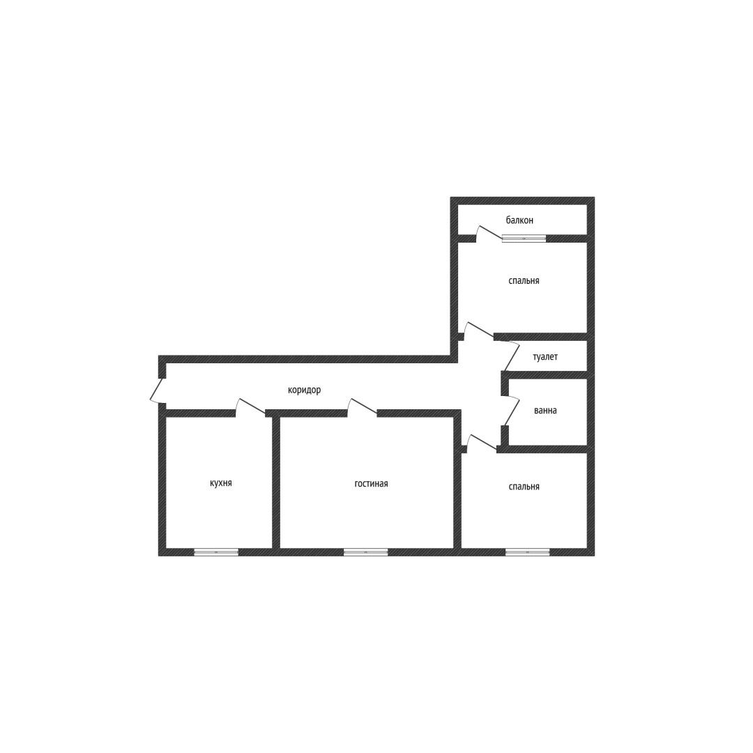 3-комнатная 65 м2 в ЖК undefined корпус null этаж 4