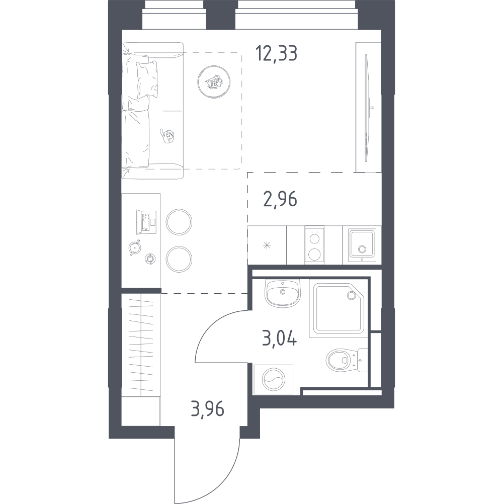 Студия 22 м2 в ЖК Богдановский Лес корпус null этаж 5