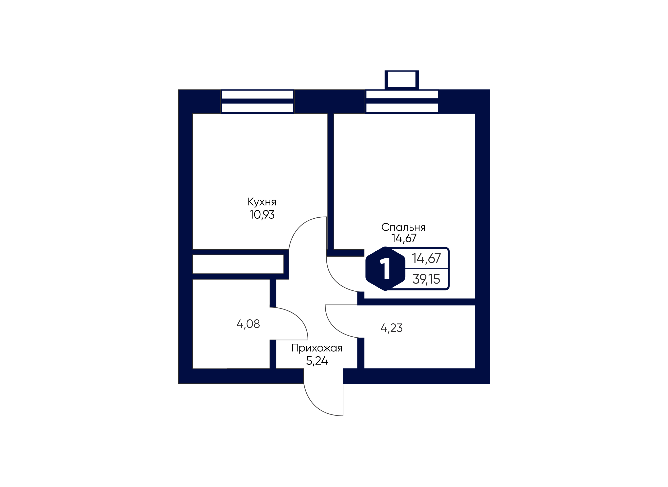 1-комнатная 39 м2 в ЖК Мечта квартал Дружба корпус null этаж 5
