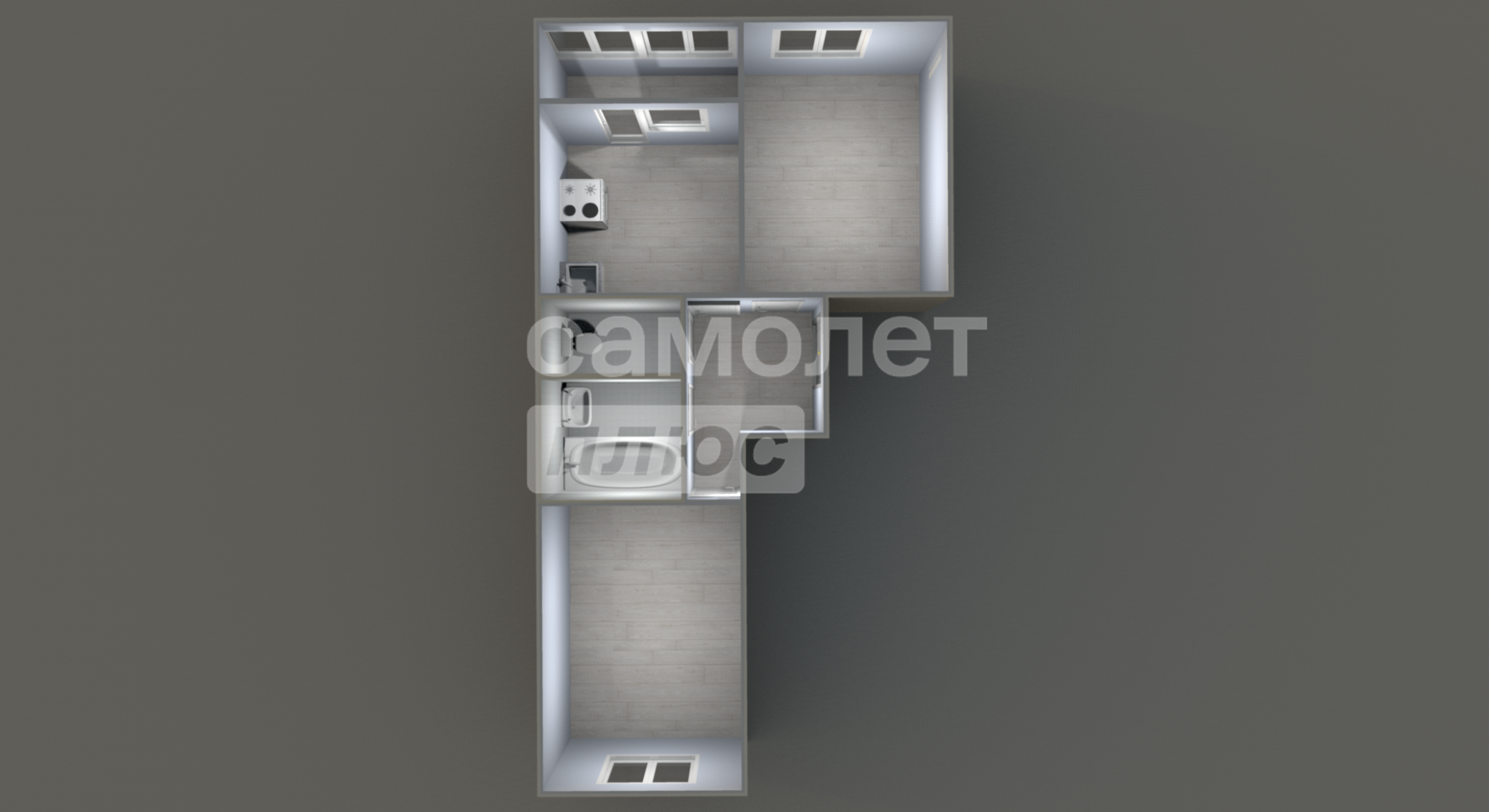 2-комнатная 52.3 м2 в ЖК undefined корпус null этаж 9