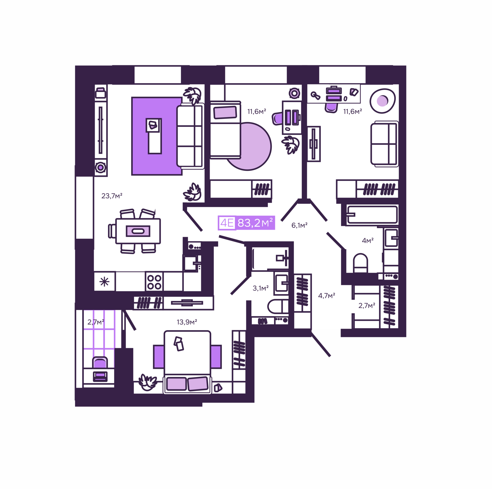 Студия 83 м2 в ЖК Fors корпус null этаж 5