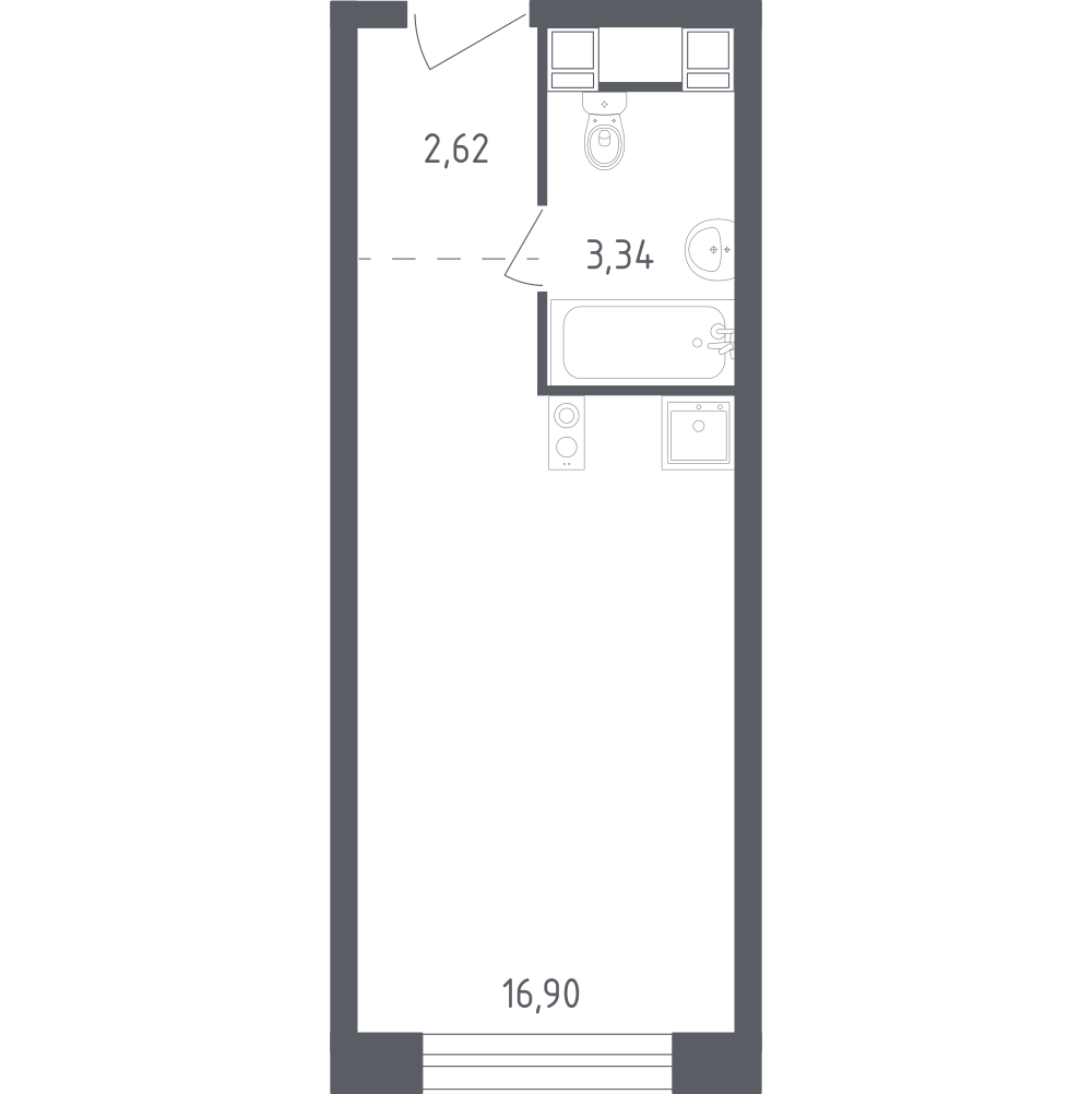 Студия 22 м2 в ЖК Пятницкое 58 корпус null этаж 16