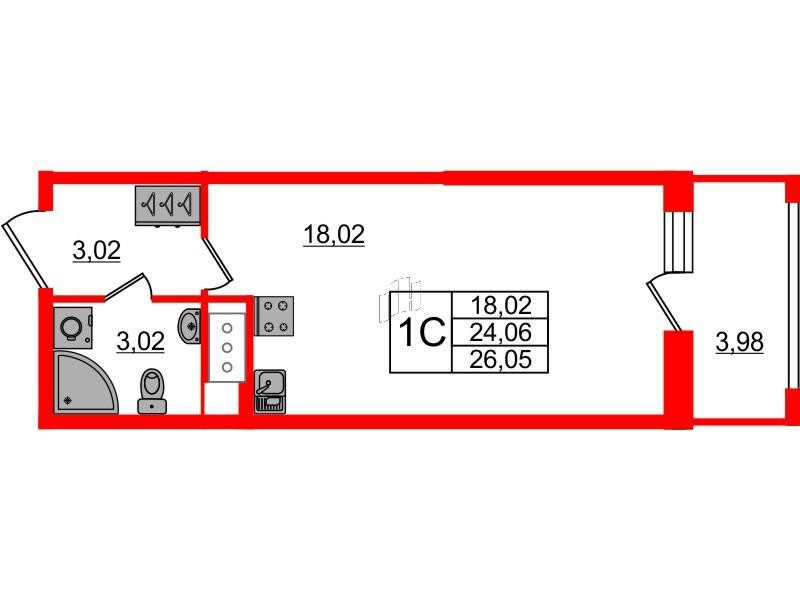 Студия 24 м2 в ЖК Pulse Premier корпус null этаж 5
