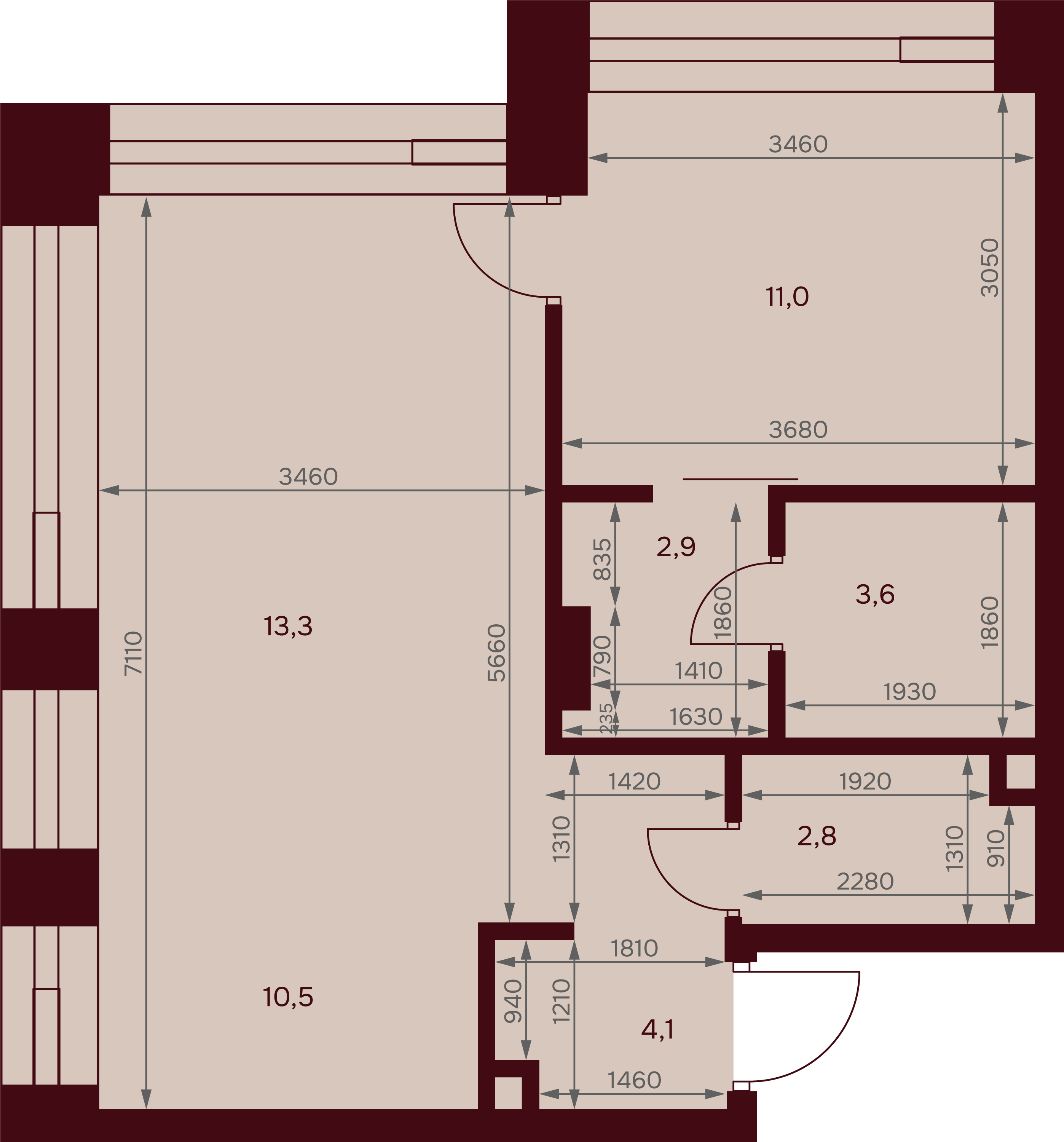 1-комнатная 48 м2 в ЖК Дом 7. Даниловский корпус null этаж 2
