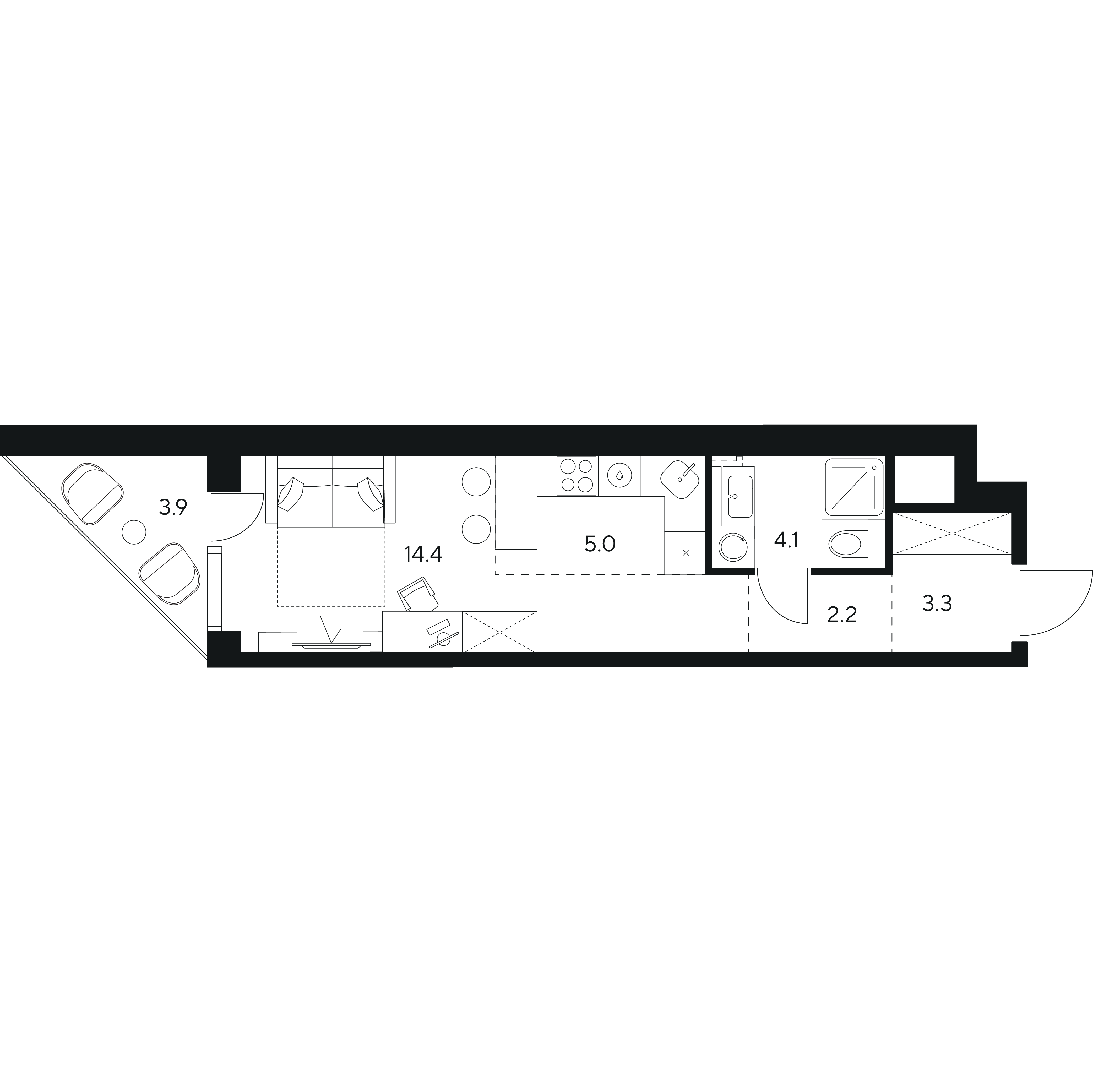 Студия 32 м2 в ЖК NEXUS by Akvilon корпус null этаж 14